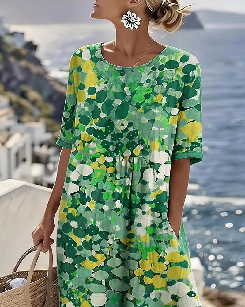 ELENA™ - ROBE MIDI ÉLÉGANTE À FLEURS D'ÉTÉ
