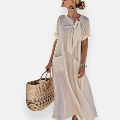 Naëlle | Robe à col noué et poches
