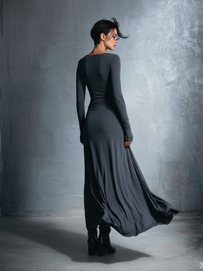 Gabriella | Robe longue avec nœud latéral