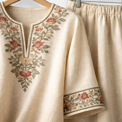 Aubreline | Ensemble brodé fleuri