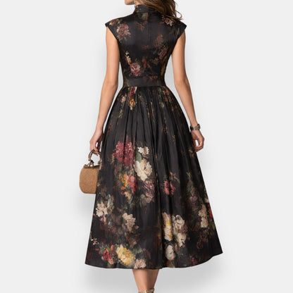 Cauviette | Robe midi florale mandarin
