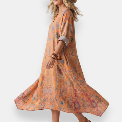 Klervi | Robe Kaftan Imprimée