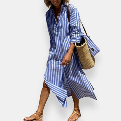 Folvianthe | Robe Chemise Longue Rayée