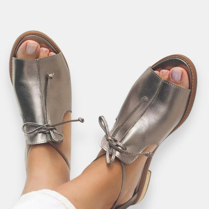 Éliette | Sandales Plates Métallisées