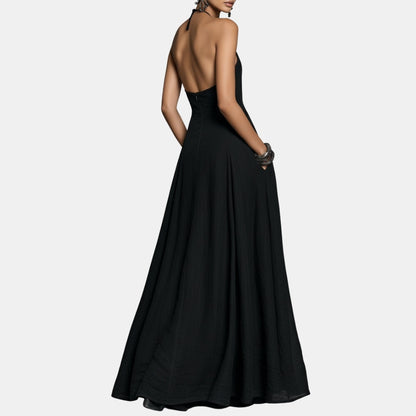 Grélinde | Robe maxi halter poches