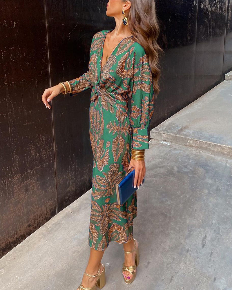 Celeste | Robe Midi Élégance avec Imprimé Floral