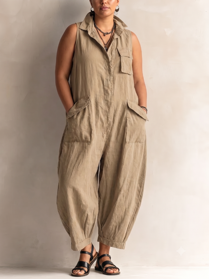 ALESSIA™ - SALOPETTE CARGO SANS MANCHES DÉCONTRACTÉE