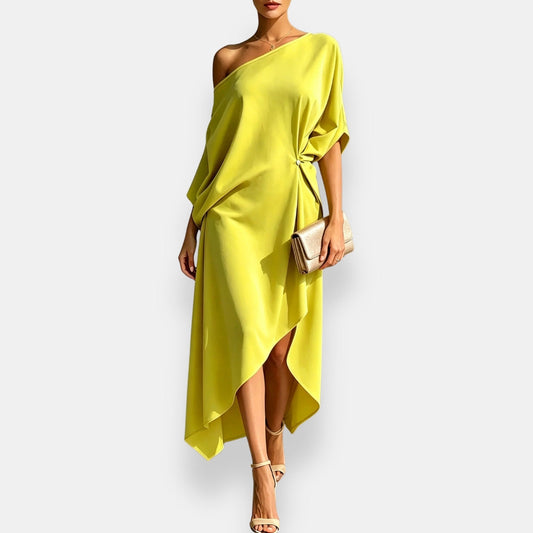 Orléane | Robe drapée asymétrique