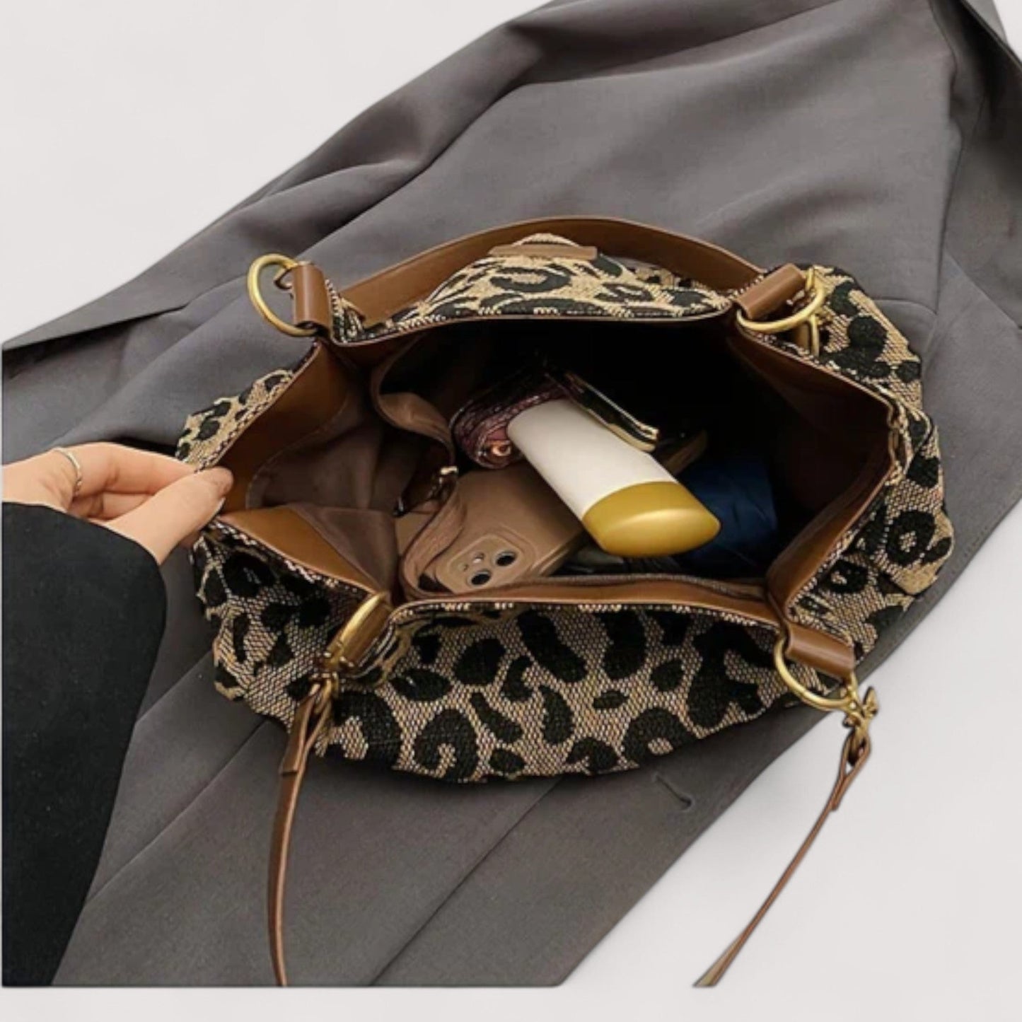 Lévrier – Sac de courses en toile léopard
