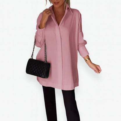 Nerina | Chemise blanche à col fendu