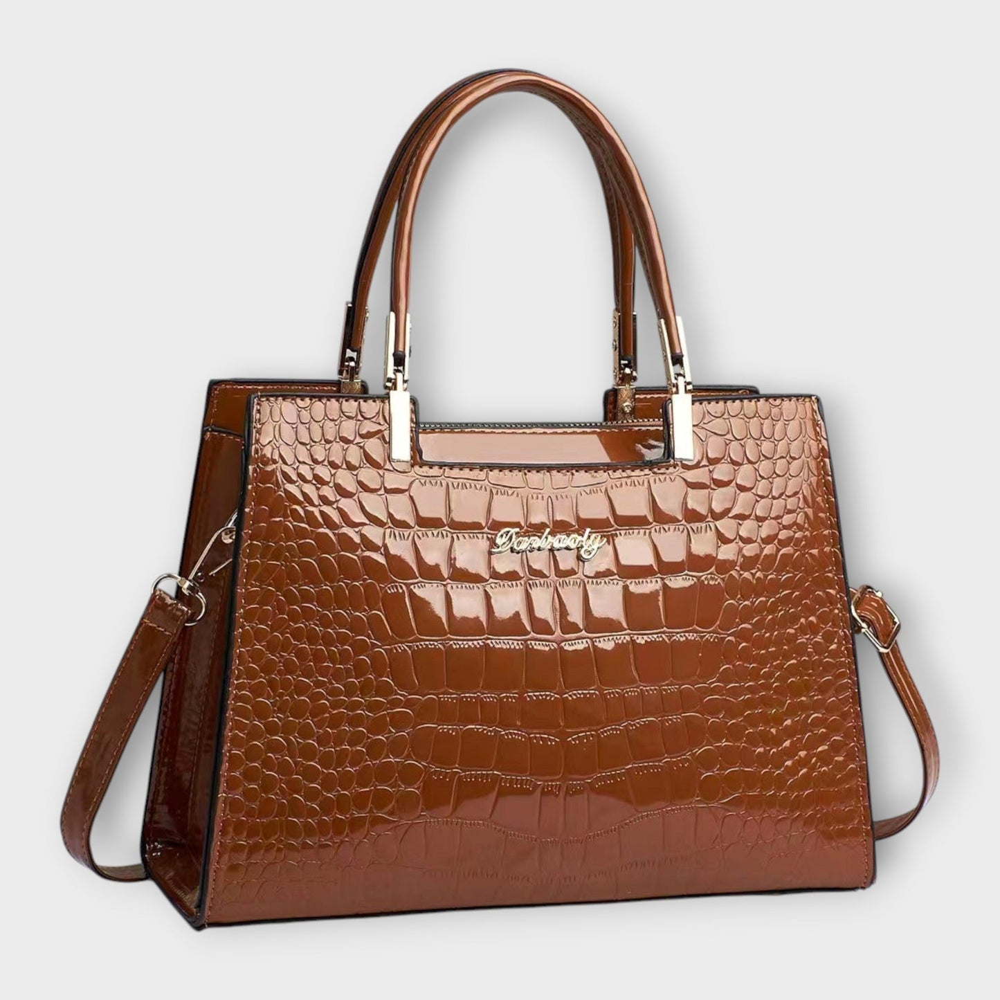 Maison Verdelle - Sac à main avec motif en cuir crocodile brillant