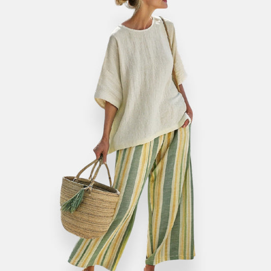 Magali | Ensemble ample à rayures verticales