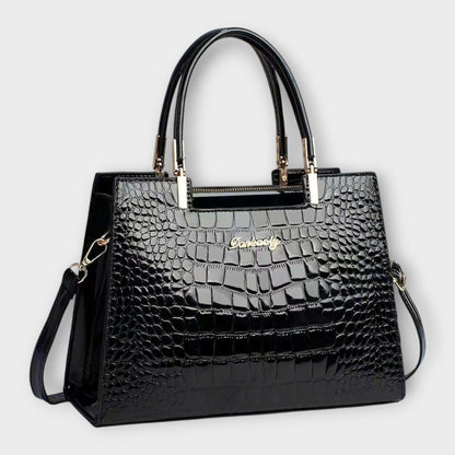 Maison Verdelle - Sac à main avec motif en cuir crocodile brillant