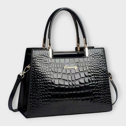 Maison Verdelle - Sac à main avec motif en cuir crocodile brillant