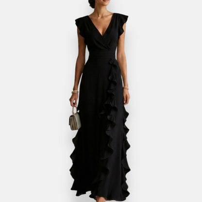 Prune | Robe cérémonie volanté