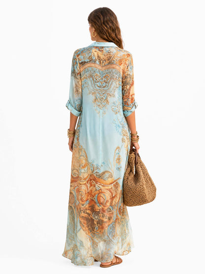 Maxi Robe Imprimée Style Bohème