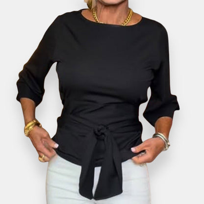 Eléonore | Blouse col bateau ceinturée