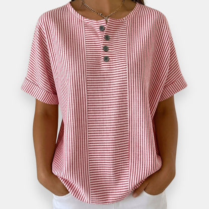 Brunehilde | Top rayé boutonné
