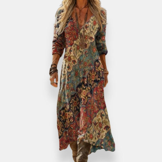 Élyse | Robe Longue Patchwork