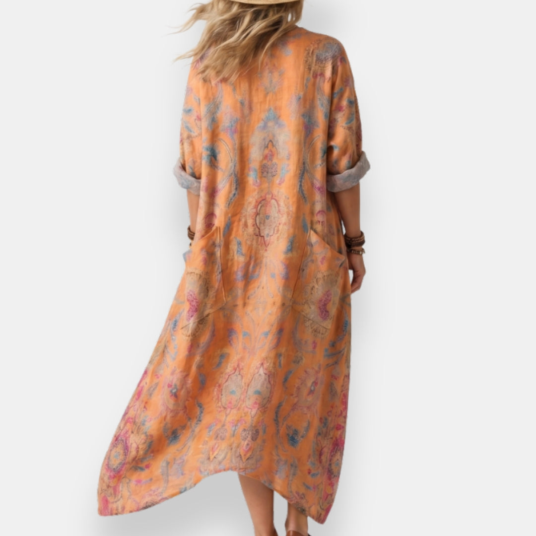 Klervi | Robe Kaftan Imprimée