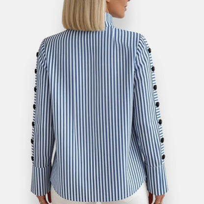 Ambrosine | Blouse rayée à col montant