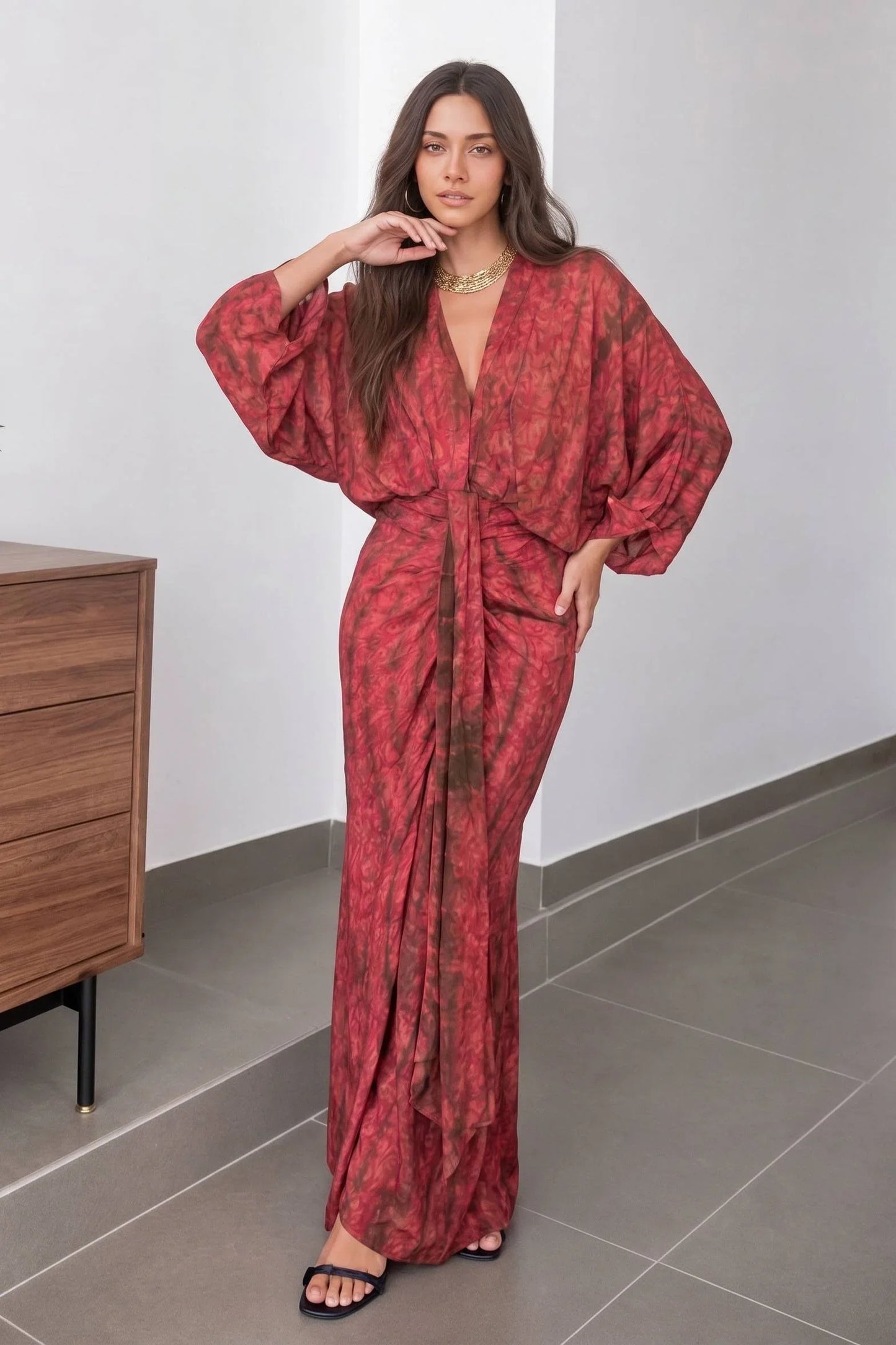 Robe Imprimée Style Kimono