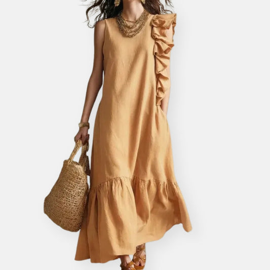 Yannice | Robe longue à volants asymétriques