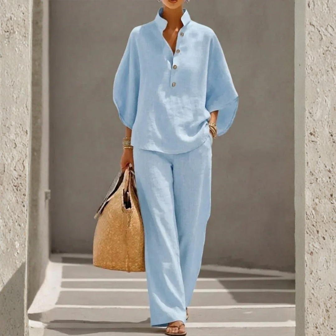 MARIBEL™ - ENSEMBLE DE LIN D'ÉTÉ DÉCONTRACTÉ AVEC COUPE AMPLE