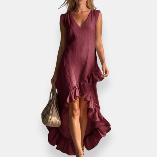 Clémone | Robe asymétrique volanté