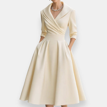 Lórwelle | Robe midi évasée châle
