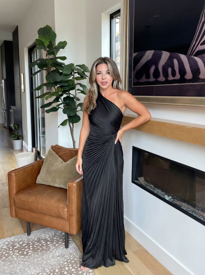 Aurelia | Robe plissée à une épaule