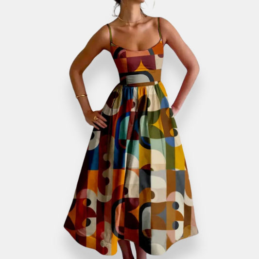 Crisanthe | Geometric print dress