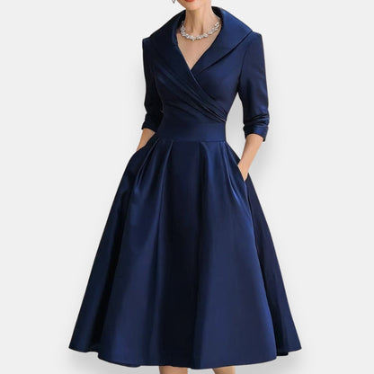 Lórwelle | Robe midi évasée châle