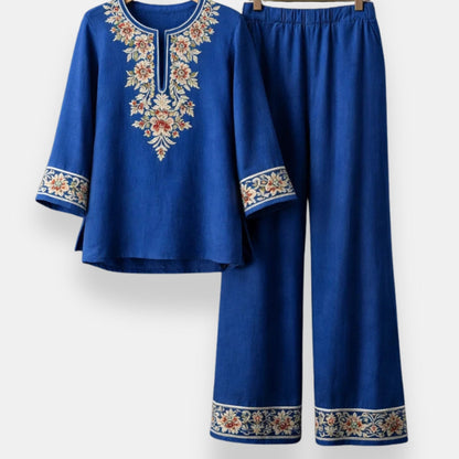 Aubreline | Ensemble brodé fleuri