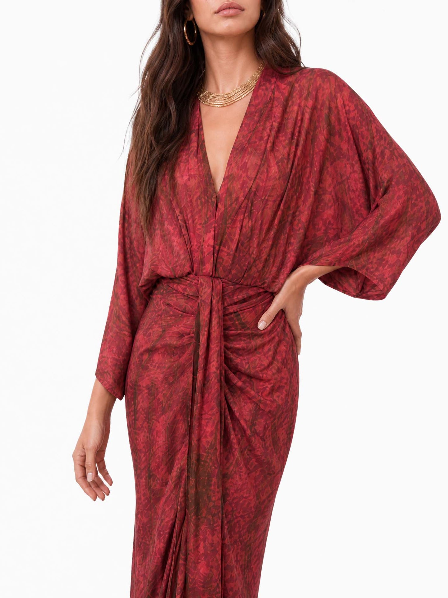 Robe Imprimée Style Kimono