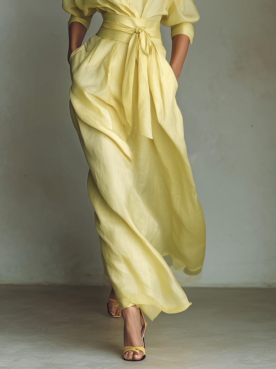 ANISHA™ - ROBE MAXI EN LIN D'ÉTÉ