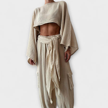 Joanna | Ensemble de Deux Pièces sans Taille en Coton et Lin