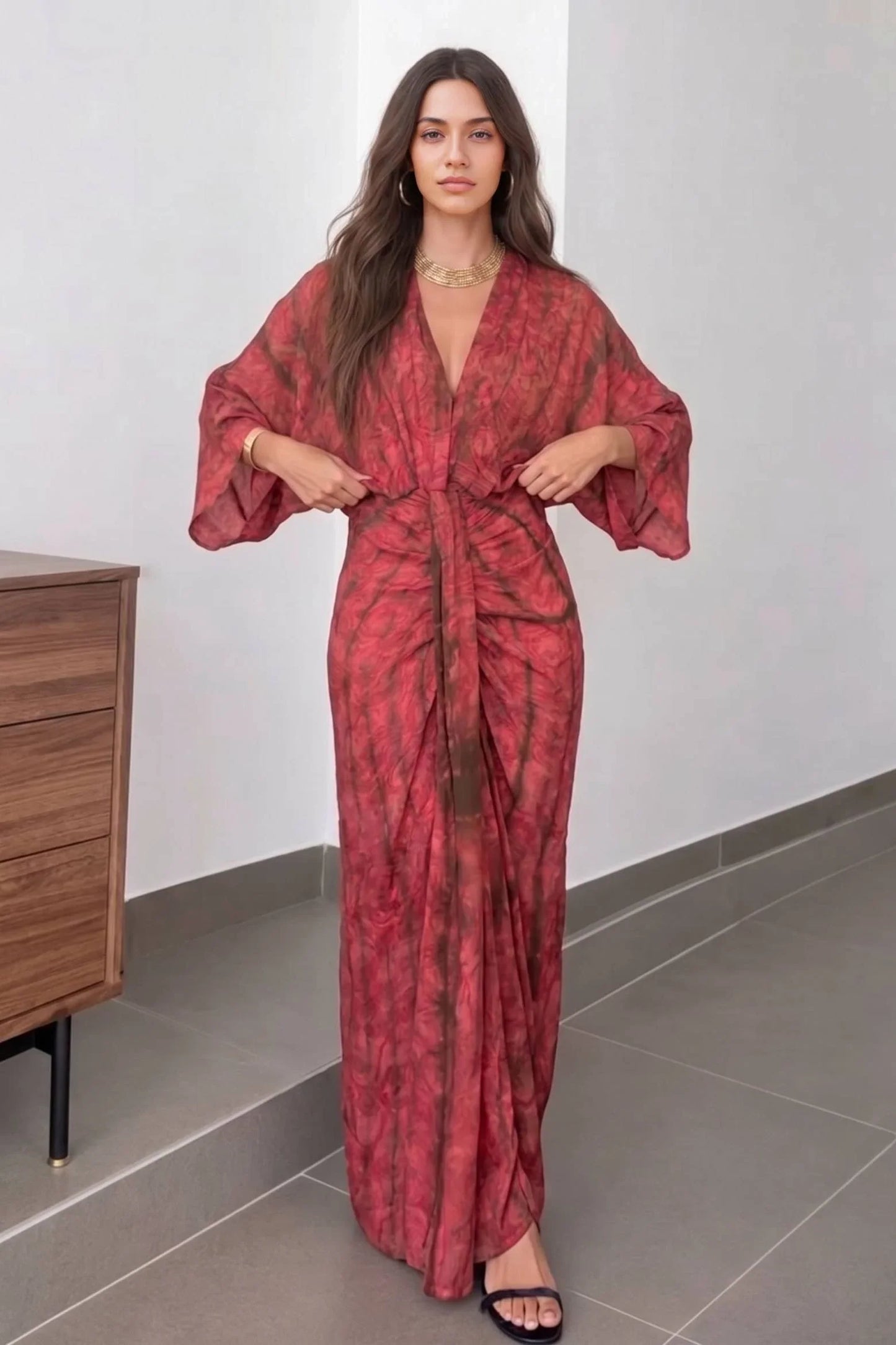 Robe Imprimée Style Kimono