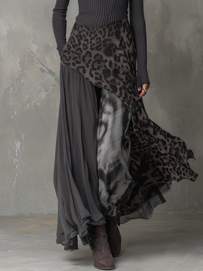 Martina | Robe longue à motif léopard