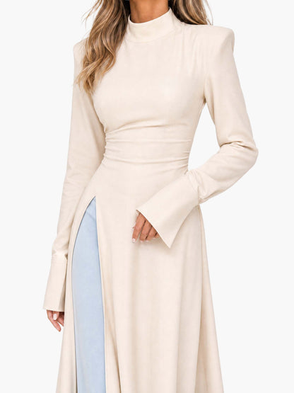 Robe Longue Élegante avec Fente Tendance