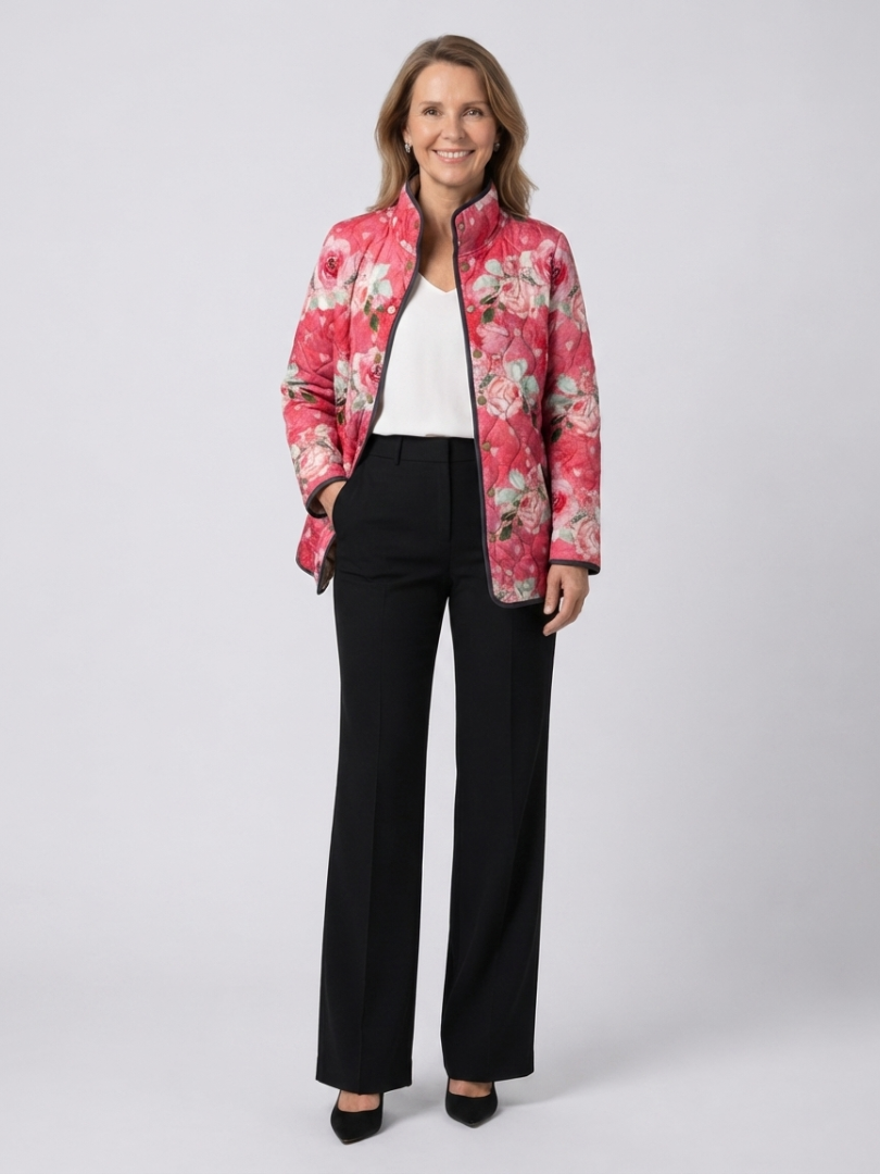 DELACROIX | Veste Matelassée Roses Poudrées Christine
