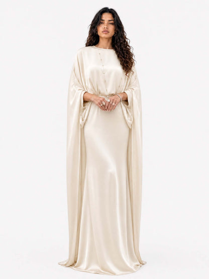 Robe Maxi Drapée Élégante et Minimaliste