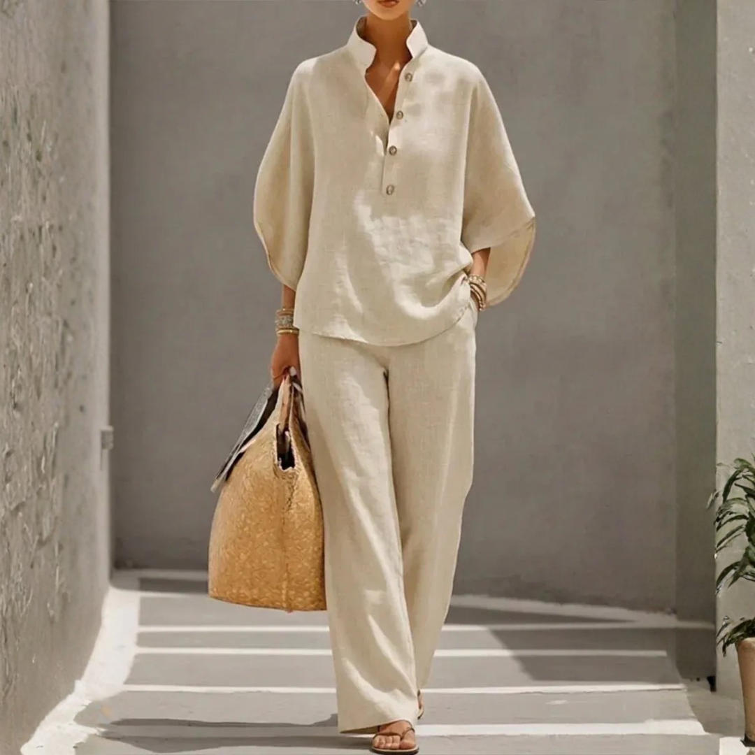 MARIBEL™ - ENSEMBLE DE LIN D'ÉTÉ DÉCONTRACTÉ AVEC COUPE AMPLE