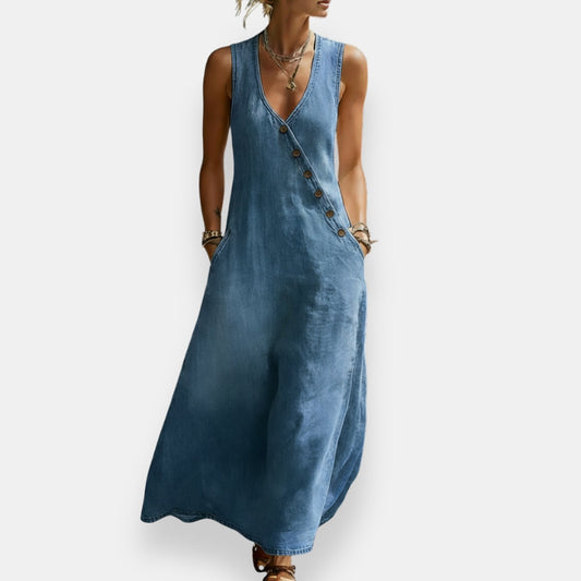 Maïté | Robe denim diagonale
