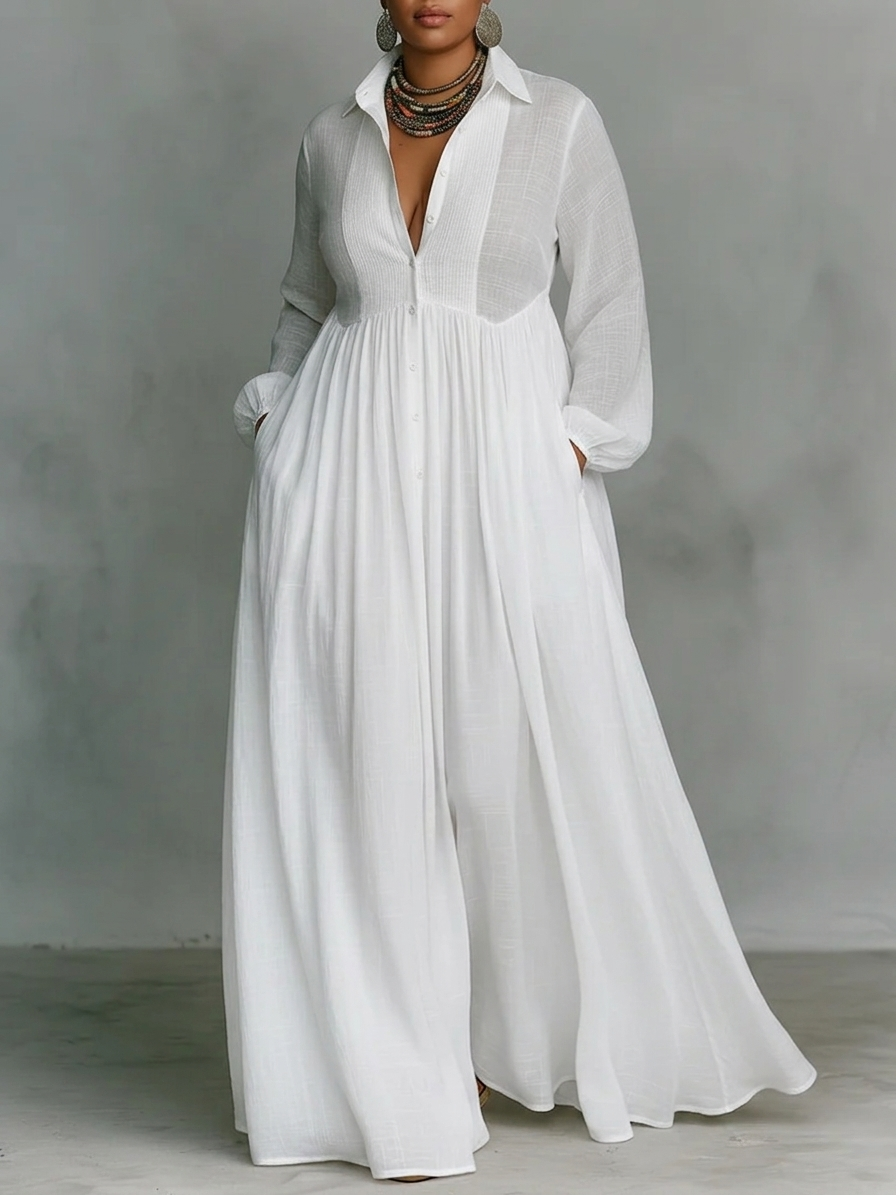 GLORIA™ - ROBE MAXI EN PATCHWORK EN LIN