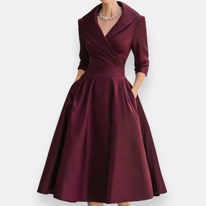 Lórwelle | Robe midi évasée châle