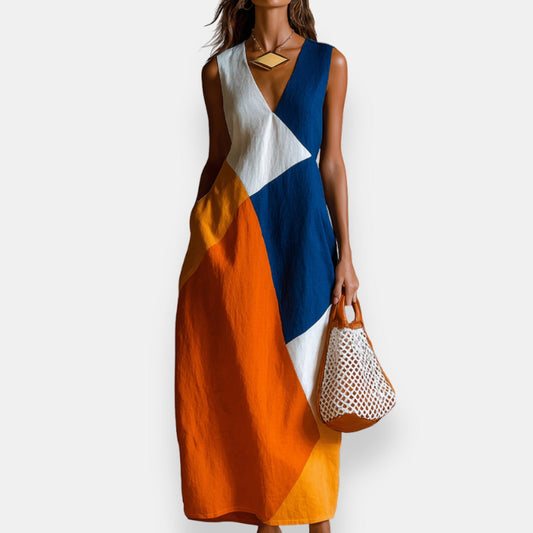 Berthe | Robe Longue Tricolore