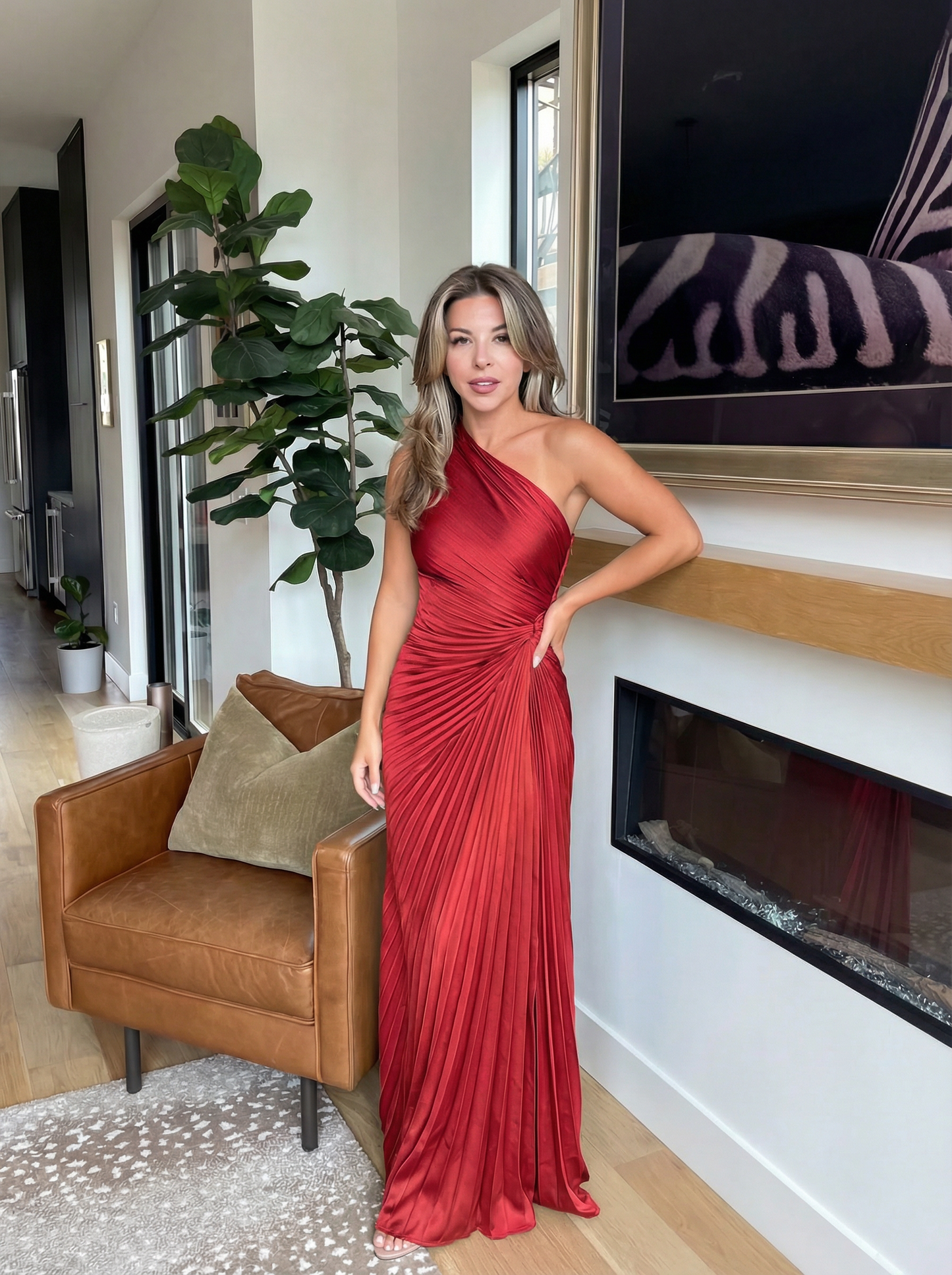 Aurelia | Robe plissée à une épaule