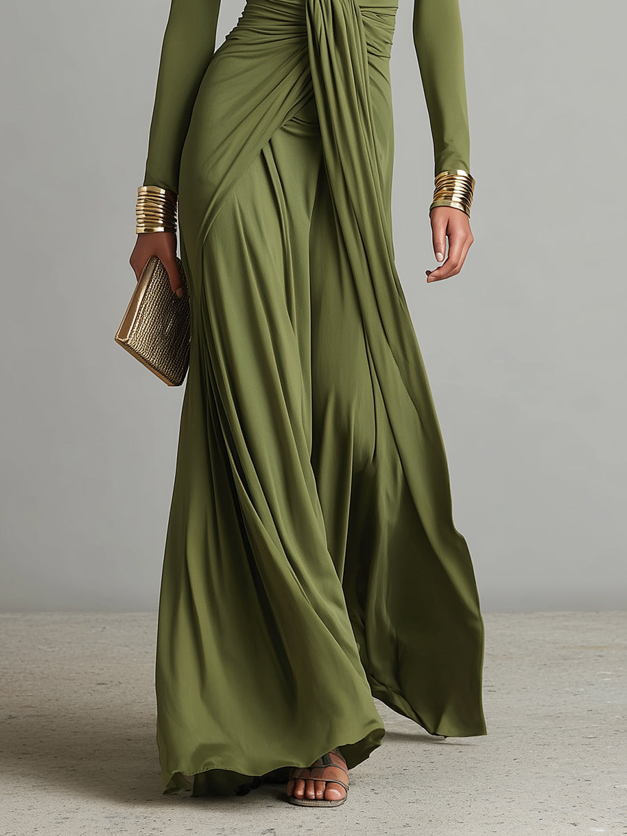 EVELYN™ - ROBE MAXI EN SOIE GLAMOUR