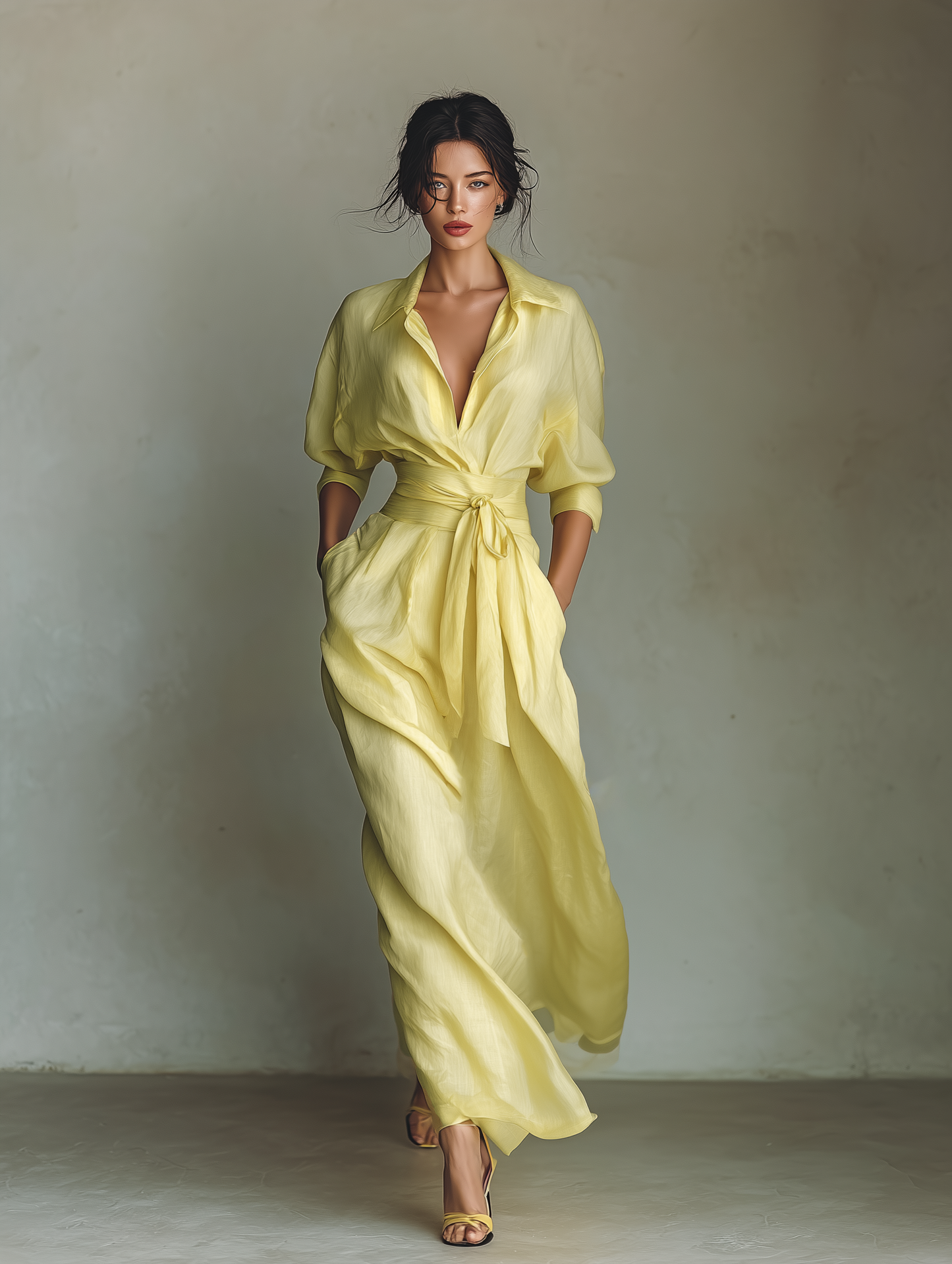 ANISHA™ - ROBE MAXI EN LIN D'ÉTÉ